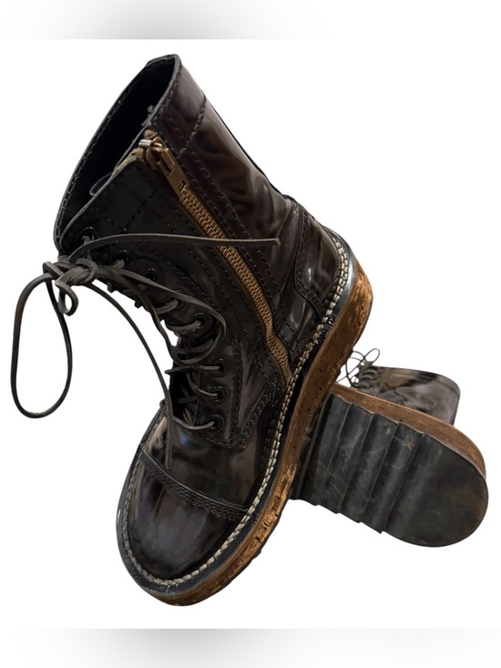 Acne Studios Patent Leather Combat Boots EU 43 Black Platform Lug Sole Zip main image 6